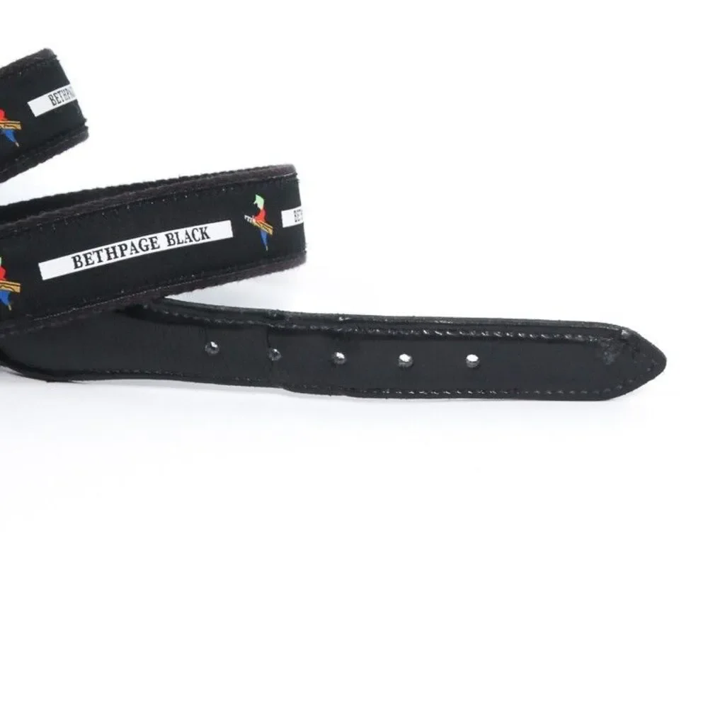 Bethpage Black Golf YRI Mens Size 40 Ribbon Belt Black Leather Silver Buckle